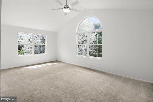 5 Klockner Ct, Lawrence Township, NJ 08648 - carpeted empty room with ceiling fan, vaulted ceiling, and baseboards