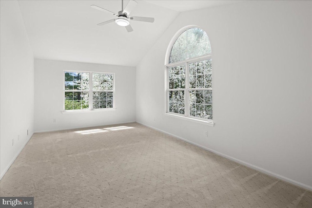 5 Klockner Ct, Lawrence Township, NJ 08648 - carpeted empty room with ceiling fan, vaulted ceiling, and baseboards