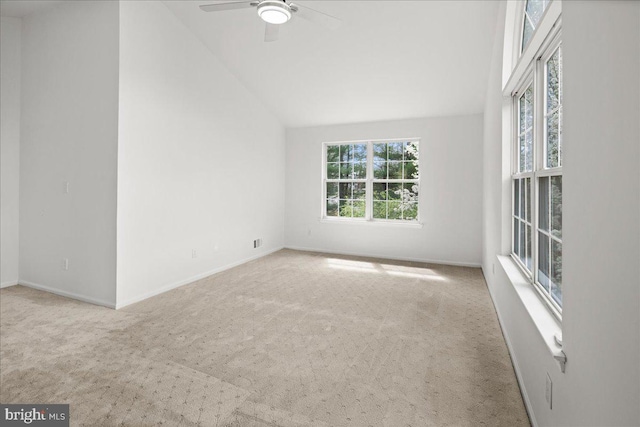 5 Klockner Ct, Lawrence Township, NJ 08648 - carpeted spare room featuring baseboards, a ceiling fan, and vaulted ceiling
