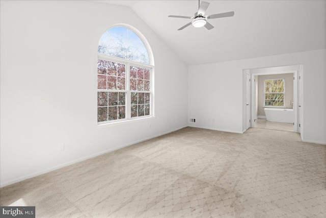 5 Klockner Ct, Lawrence Township, NJ 08648 - interior space featuring a wealth of natural light, baseboards, a ceiling fan, and lofted ceiling