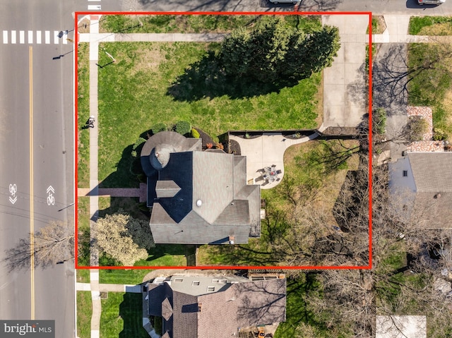 aerial overview of property's location with property boundaries highlighted