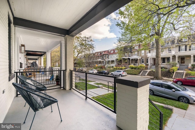 balcony with a residential view