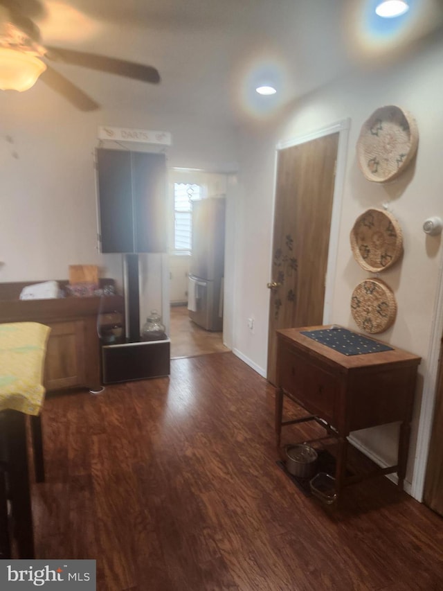 137 Washington Ave, Downingtown, PA 19335 - interior space with recessed lighting, wood finished floors, and ceiling fan
