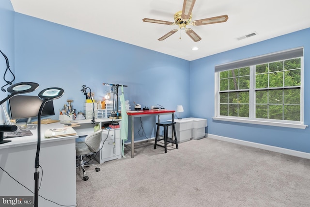 7027 Sand Cherry Way, Clinton, MD 20735 - carpeted office featuring baseboards and ceiling fan