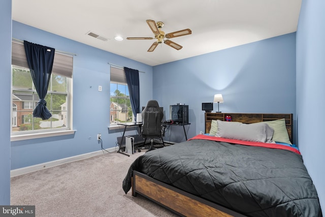 7027 Sand Cherry Way, Clinton, MD 20735 - bedroom featuring carpet flooring, baseboards, ceiling fan, and recessed lighting