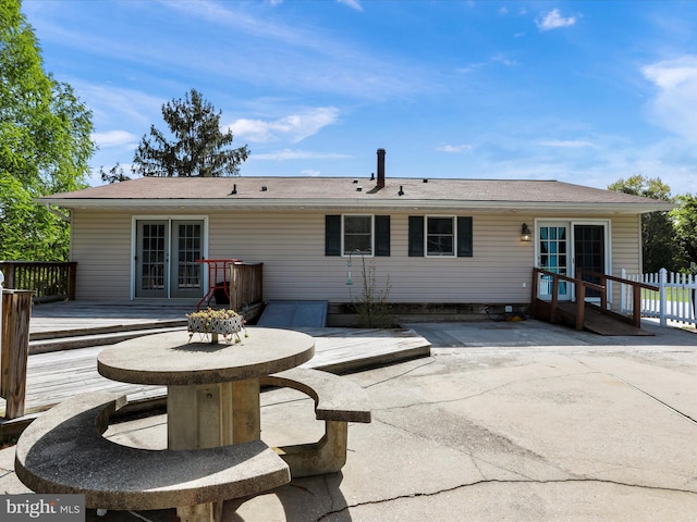 4216 Valley Vista Ct, Manchester, MD 21102 - back of house featuring a patio, a wooden deck, french doors, and fence