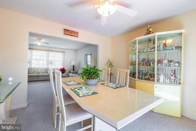 1713 Marla Pl, Vineland, NJ 08361 - dining space featuring baseboards, a ceiling fan, and carpet floors