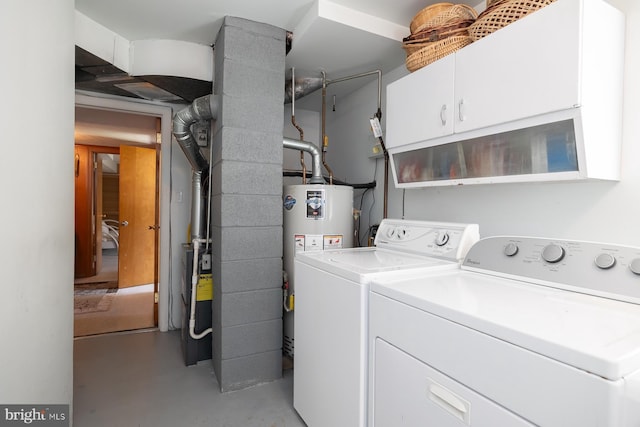 1713 Marla Pl, Vineland, NJ 08361 - laundry area featuring water heater, independent washer and dryer, and cabinet space