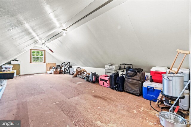 view of unfinished attic
