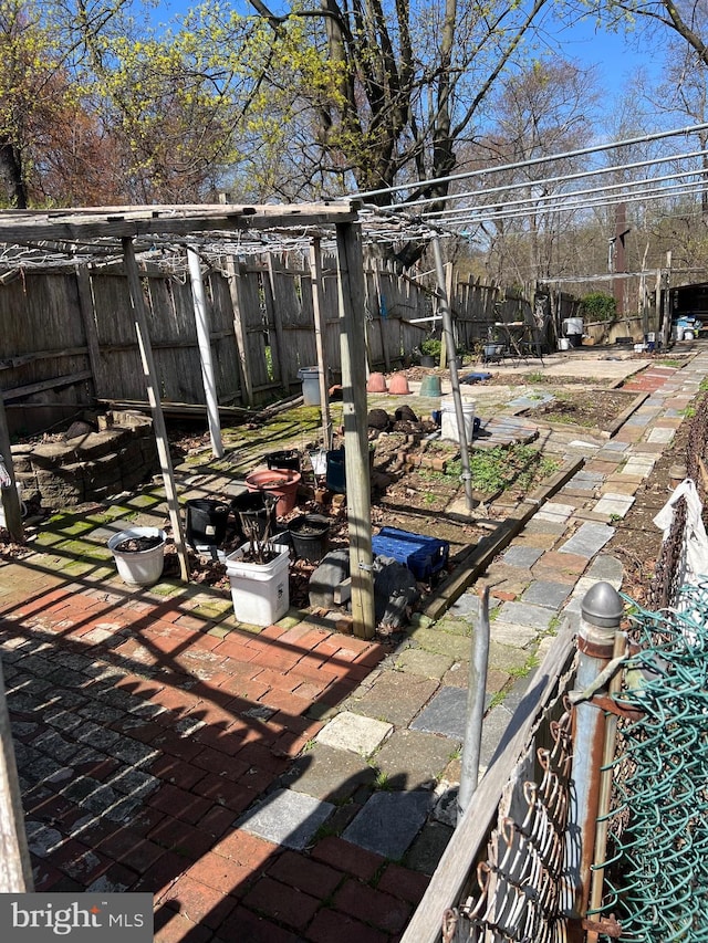 view of patio with a fenced backyard