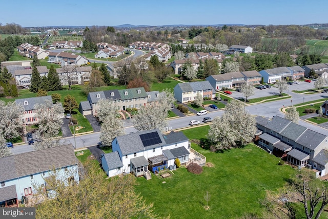 bird's eye view with a residential view