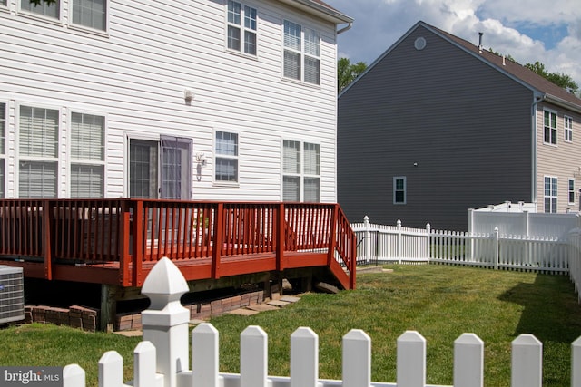 10861 Smugglers Notch Ct, White Plains, MD 20695 - rear view of house featuring a wooden deck and central air condition unit