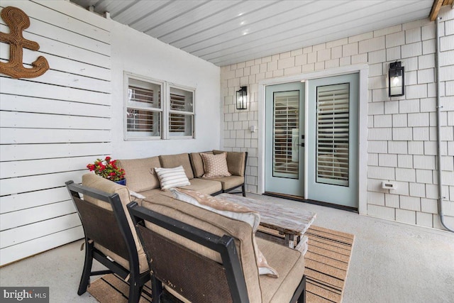 view of patio featuring an outdoor hangout area