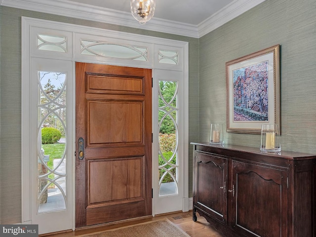 208 Wardour Dr, Annapolis, MD 21401 - entrance foyer with crown molding and light wood finished floors