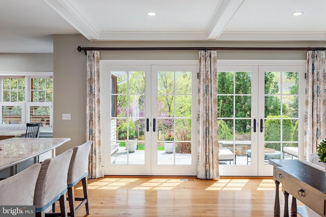 208 Wardour Dr, Annapolis, MD 21401 - doorway featuring a wealth of natural light, french doors, and light wood-style floors