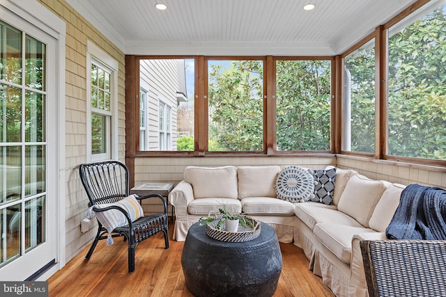 208 Wardour Dr, Annapolis, MD 21401 - sunroom featuring wood finished floors, recessed lighting, and ornamental molding