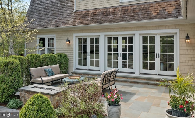 208 Wardour Dr, Annapolis, MD 21401 - view of patio with an outdoor living space and french doors