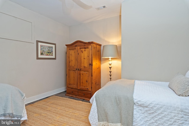 208 Wardour Dr, Annapolis, MD 21401 - bedroom featuring ceiling fan, baseboards, wood finished floors, and visible vents