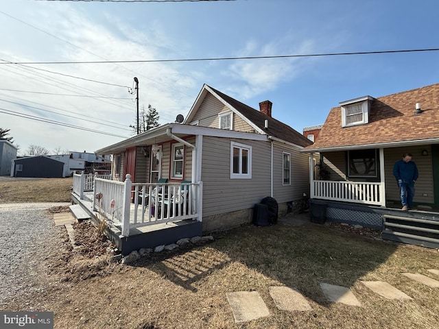 exterior space featuring a porch