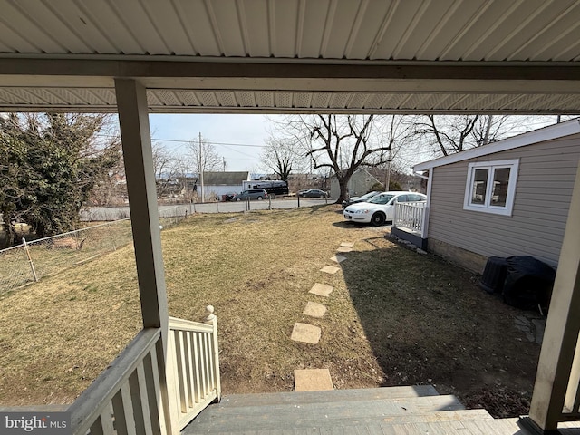 view of yard featuring fence