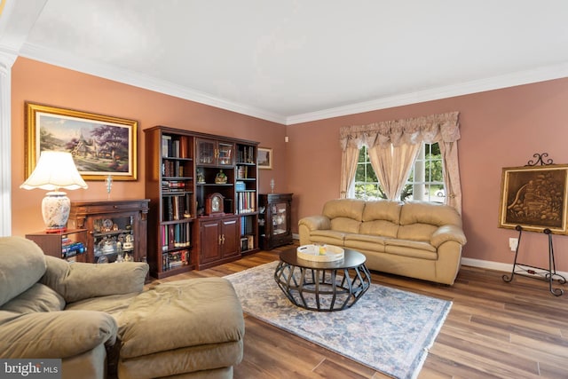 1 Pinkerton Ct, Stafford, VA 22554 - living area featuring crown molding, wood finished floors, and baseboards