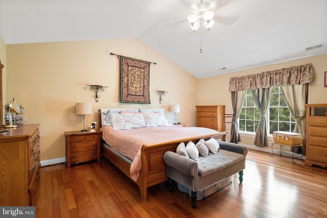 1 Pinkerton Ct, Stafford, VA 22554 - bedroom with vaulted ceiling, wood finished floors, ceiling fan, and baseboards