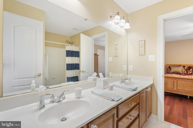 1 Pinkerton Ct, Stafford, VA 22554 - ensuite bathroom with double vanity and curtained shower