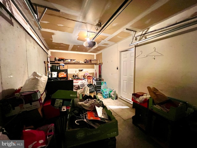 garage featuring a garage door opener