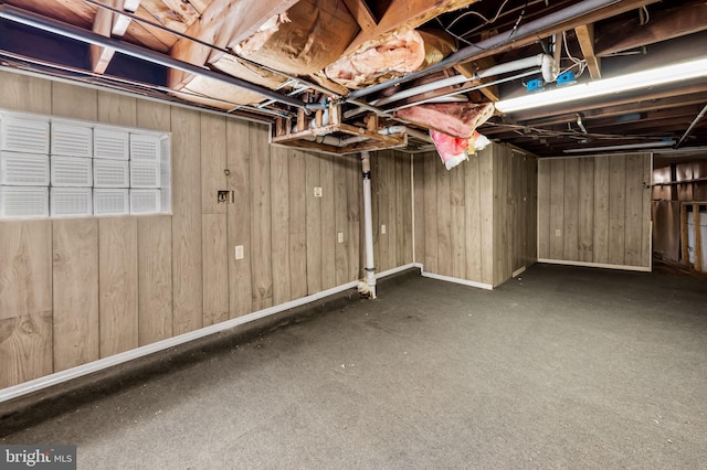 unfinished below grade area with carpet flooring