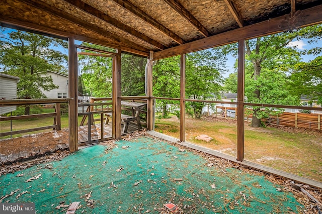 view of unfurnished sunroom