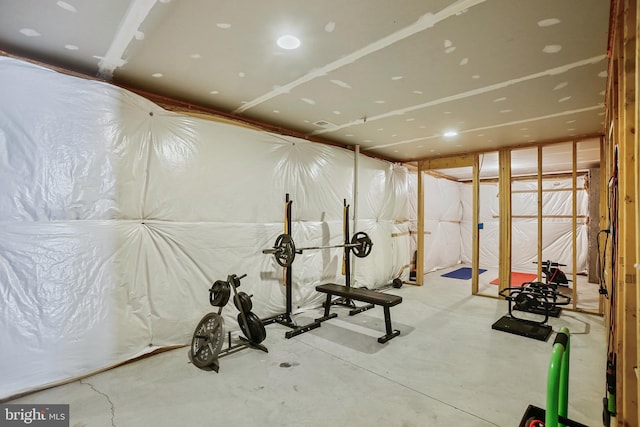 view of workout area
