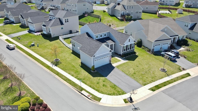 bird's eye view featuring a residential view