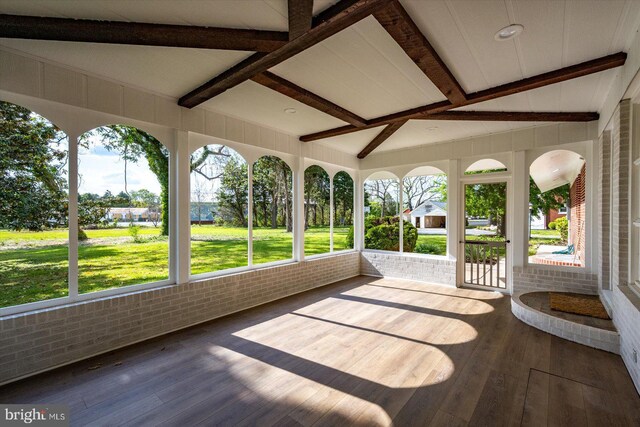 210 N Main St, Berlin, MD 21811 - unfurnished sunroom with beamed ceiling