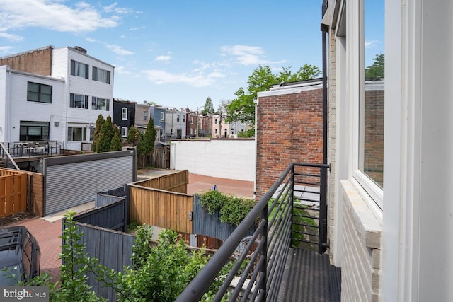 balcony with a residential view