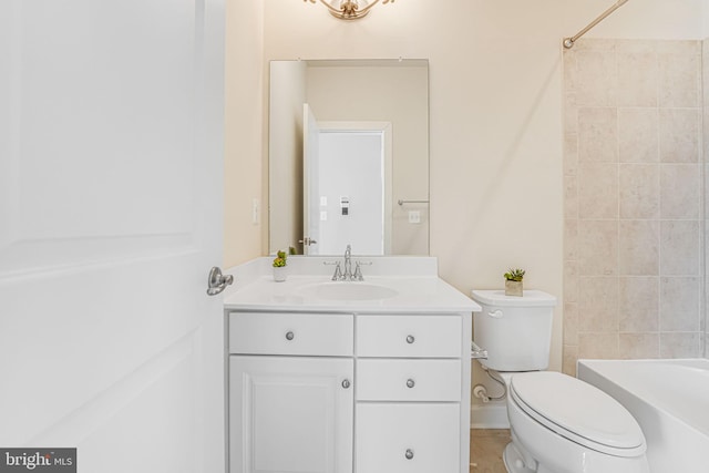 11350 Ridgeline Rd, Fairfax, VA 22030 - bathroom with toilet, vanity, and bathing tub / shower combination