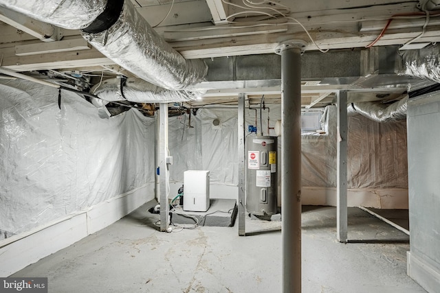 603 Hillcrest Ave, Wilmington, DE 19809 - unfinished below grade area with electric water heater