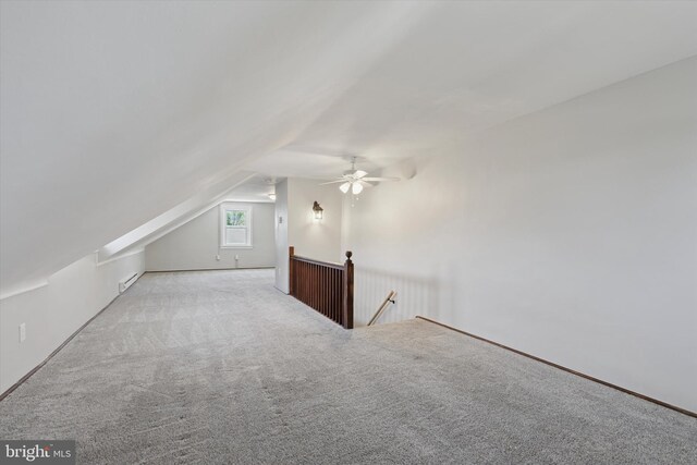 33 S Brighton Ave, Upper Darby, PA 19082 - additional living space featuring ceiling fan, carpet, and lofted ceiling