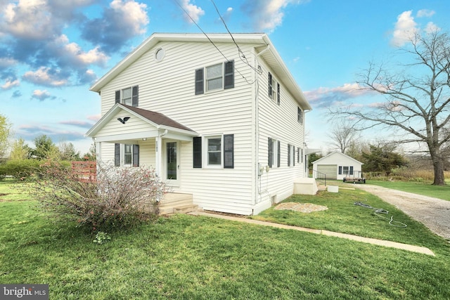 traditional-style house with a front lawn and a porch