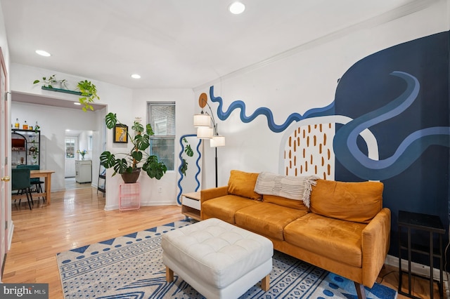2852 Gaul St, Philadelphia, PA 19134 - living area with recessed lighting, baseboards, and light wood finished floors