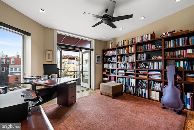 1910 Biltmore St NW Unit 2, Washington, DC 20009 - home office featuring ceiling fan and wood finished floors