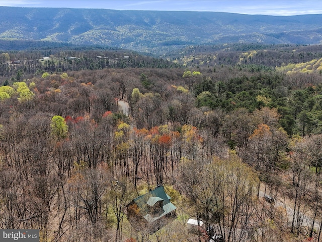 125 Rural Retreat Ln, Great Cacapon, WV 25422 - drone / aerial view of a heavily wooded area and a mountain backdrop