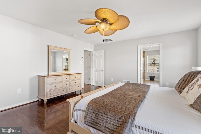 42364 Winsbury W Pl, Sterling, VA 20166 - bedroom featuring dark wood-style floors, baseboards, and ceiling fan