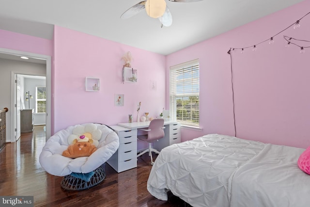 42364 Winsbury W Pl, Sterling, VA 20166 - bedroom with wood finished floors, a ceiling fan, and an office area