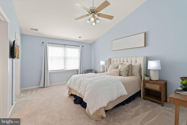 12015 Johns Pl, Fairfax, VA 22033 - bedroom featuring carpet floors, lofted ceiling, baseboards, and a ceiling fan