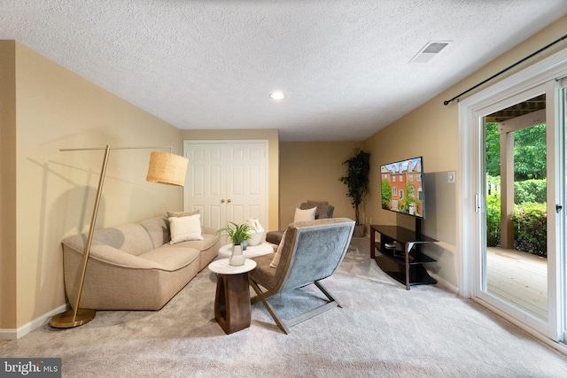 12015 Johns Pl, Fairfax, VA 22033 - living room with carpet, baseboards, a textured ceiling, and recessed lighting