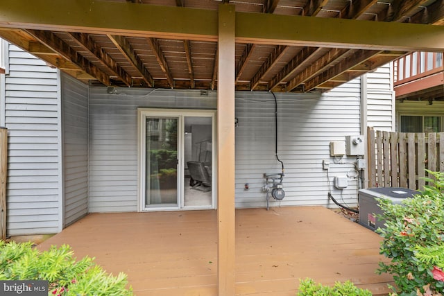 12015 Johns Pl, Fairfax, VA 22033 - wooden terrace with central air condition unit