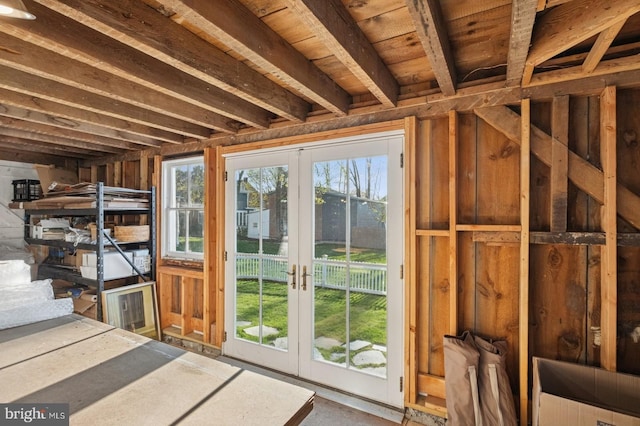 storage featuring french doors