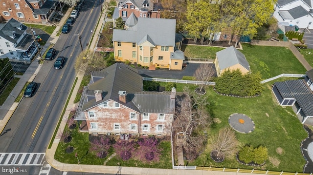 drone / aerial view with a residential view