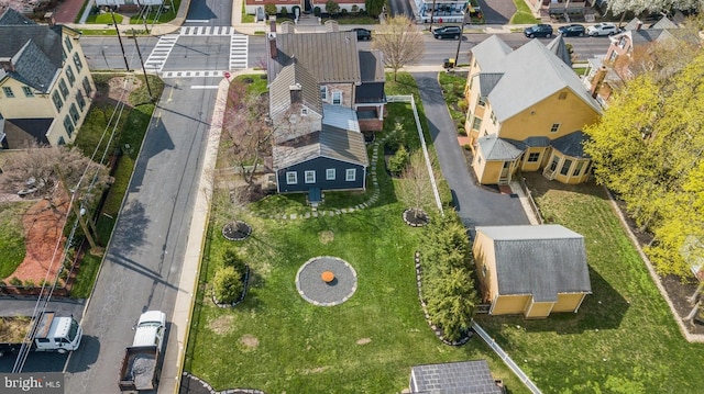 bird's eye view with a residential view