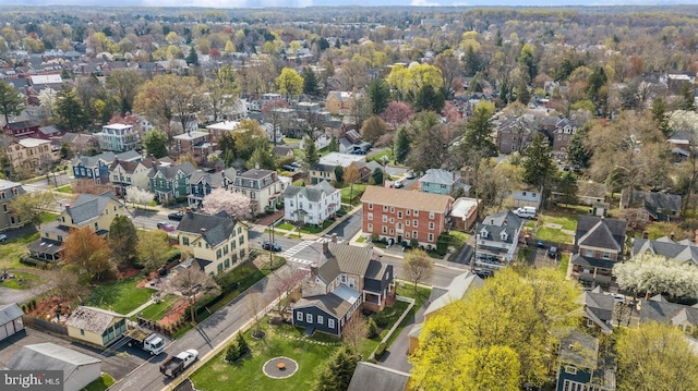 bird's eye view with a residential view